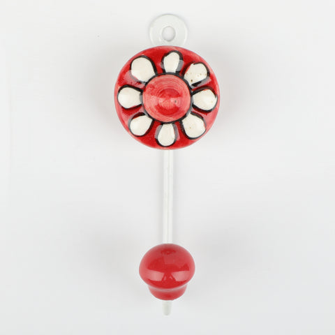 Red Valentine  Multi Round Ceramic Wall Hooks