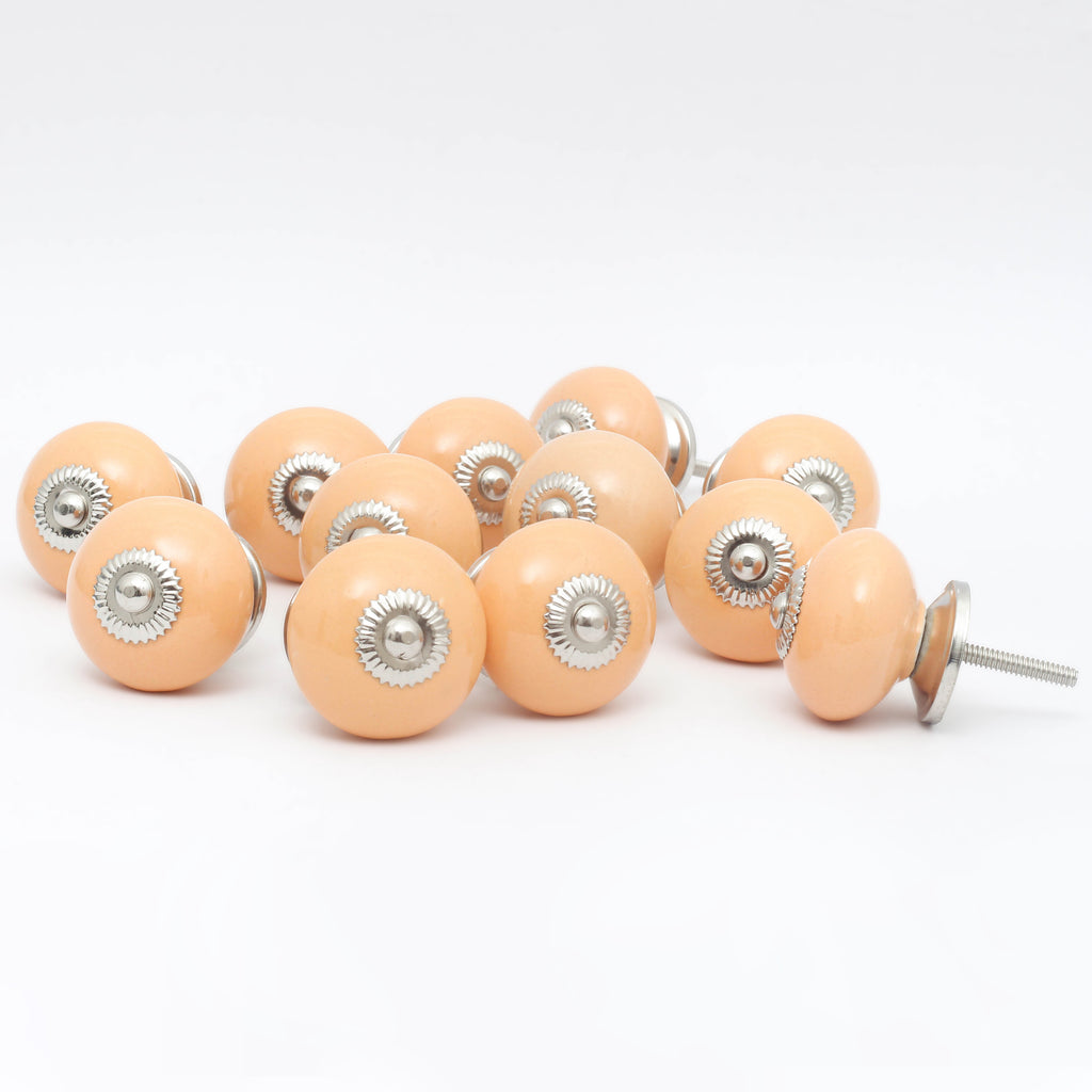 Off Orange Tomato Ceramic Knobs - Set Of 6 freeshipping - Decokrafts Store