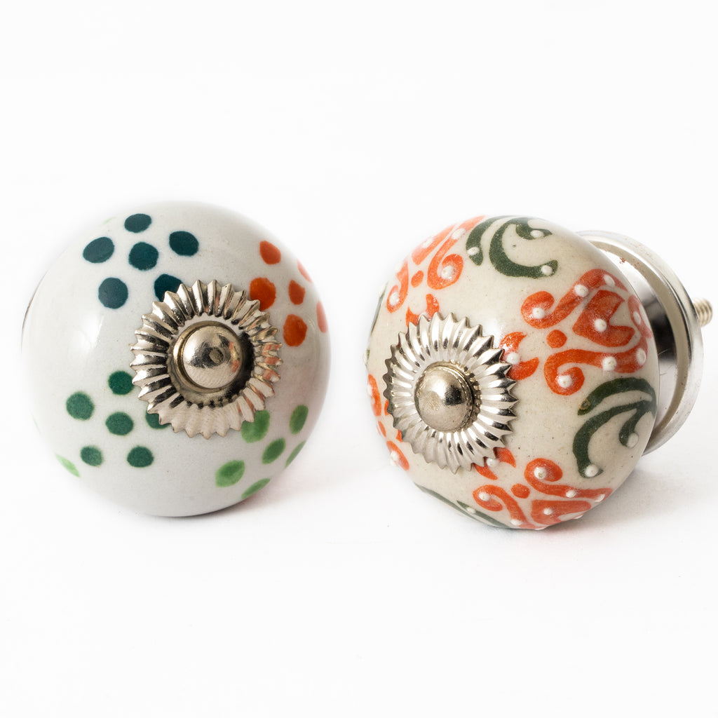 Dotted Couple Knobs Round Ceramic knobs