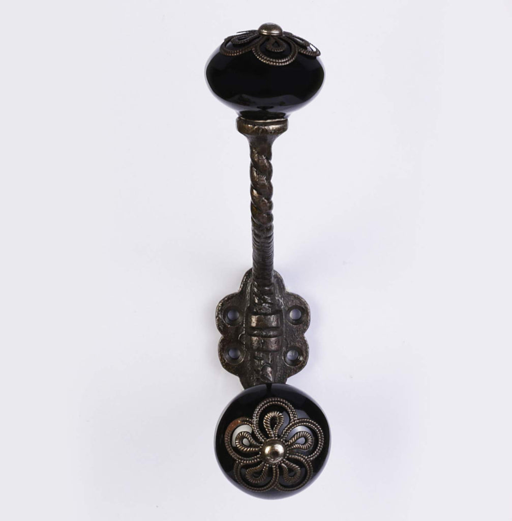 Decokrafts Black Round Ceramic Antique Wall Hooks for Hanging Clothes and Hats freeshipping - Decokrafts Store