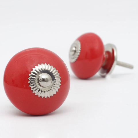 Red Tomato Ceramic Knobs - Set Of 6 freeshipping - Decokrafts Store