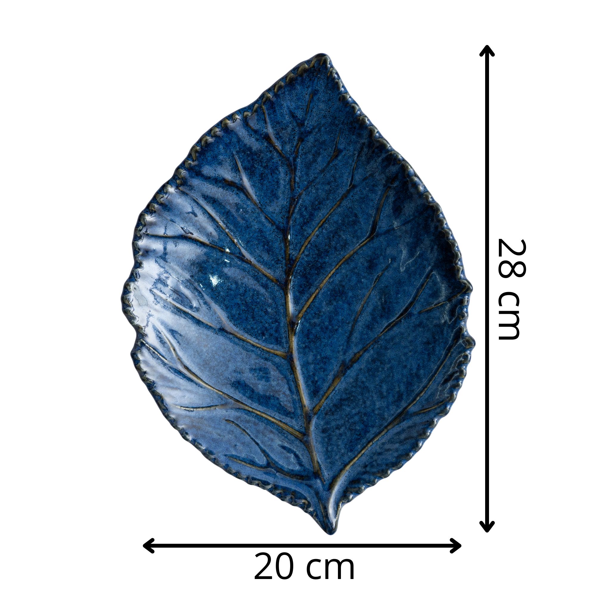 Decokrafts Blue Ceramic Leaf Platter