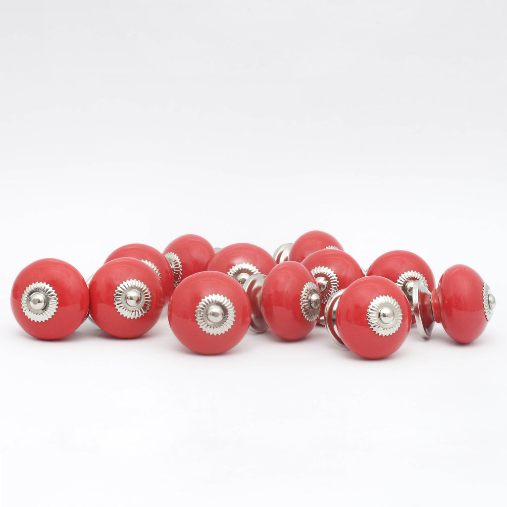 Red Tomato Ceramic Knobs - Set Of 6 freeshipping - Decokrafts Store